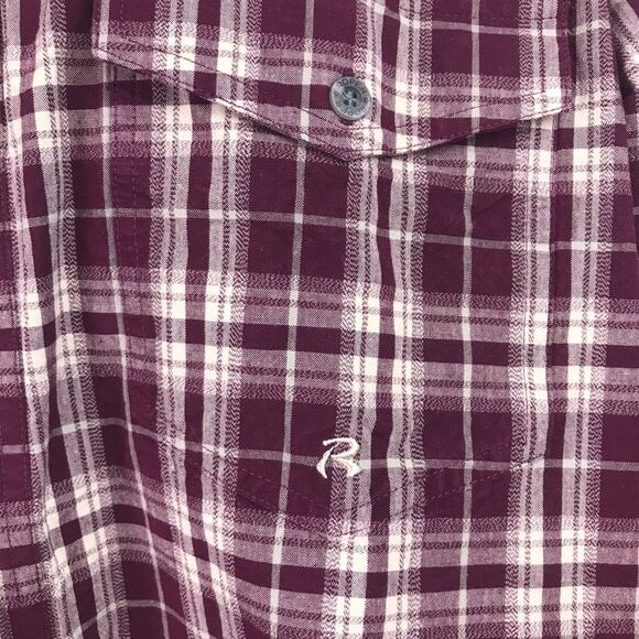 Roper Burgundy Plaid Western Button Down Shirt L - Picture 3 of 6